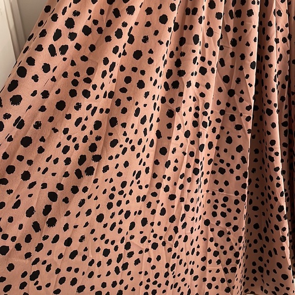 Animal Print Spots Elastic Waist Band Skirt Mocha Brown  Medium - Picture 3 of 3